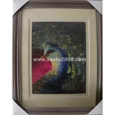 苏绣成品孔雀开屏_苏绣孔雀开屏_苏州镇湖手工刺绣