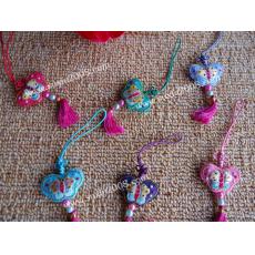 苏绣手工挂件_手机小挂件_蝴蝶手机挂件_手机挂件