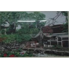 机绣_苏州园林刺绣画_苏州园林装饰画_精装软裱_非苏绣