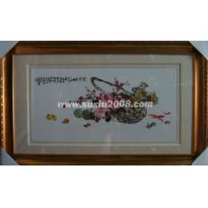 苏绣成品硕果繁花_苏绣挂画_刺绣装饰画_手工精品剌绣