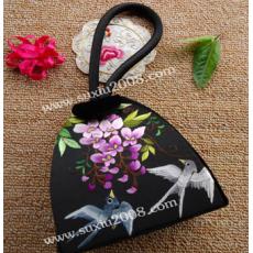 苏绣手提包紫藤花鸟_时尚手提包_手工绣花包_丝绒绣花包