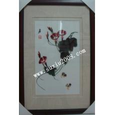 苏绣成品齐白石名画_苏绣牵牛花_齐白石名画刺绣